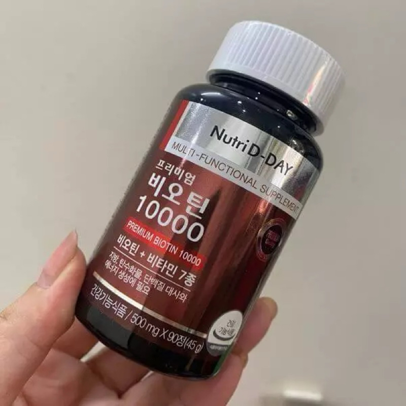 [Chính hãng] Viên Uống Biotin 10000 90 viên của Nutri D-Day nhập khẩu chính ngạch