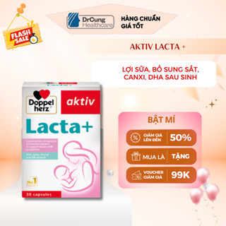 Viên Uống Lợi Sữa Lacta+ Doppelherz Aktiv - Bổ Sung Canxi, Sắt, Cải Thiện Nguồn Sữa Mẹ Sau Sinh (Hộp 30V)
