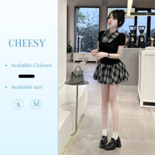 Đầm tay ngắn phối kẻ caro dáng ngắn xoè có sz váy polo bí xoè đầm xoè dáng ngắn T47