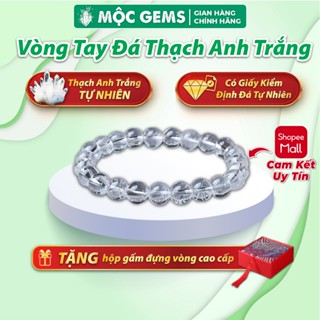 Vòng Tay Đá Thạch Anh Trắng (Clear Quartz) Mộc Gems Giúp Thanh Tẩy Năng Lượng, Cải Thiện Phong Thủy