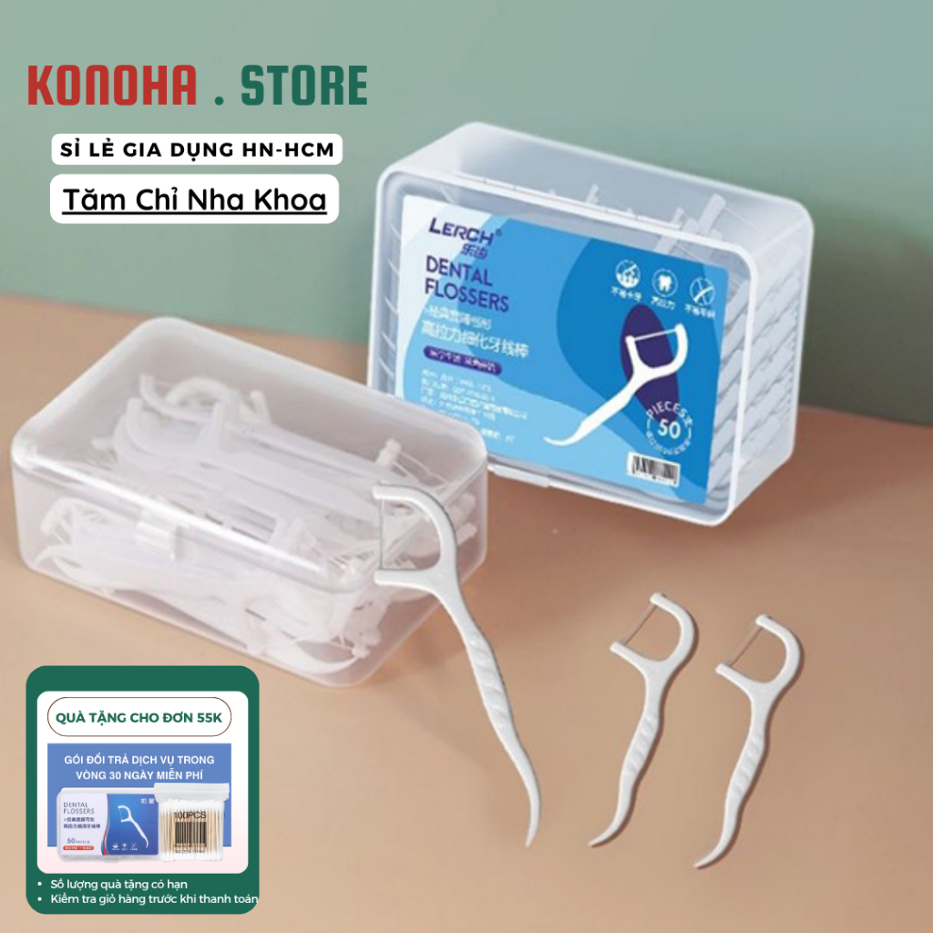 Tăm Chỉ Nha Khoa KONOHA STORE - Combo 500 Chiếc Sợi Chỉ Mảnh Vệ Sinh Kẽ Răng Chân Nướu Bảo Vệ Răng Miệng Sạch Sẽ