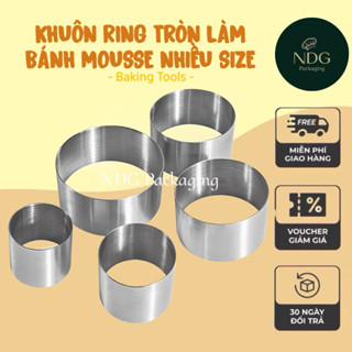  Khuôn ring tròn làm bánh mousse mini chất liệu thép không gỉ NDG Packaging nhiều kích thước 