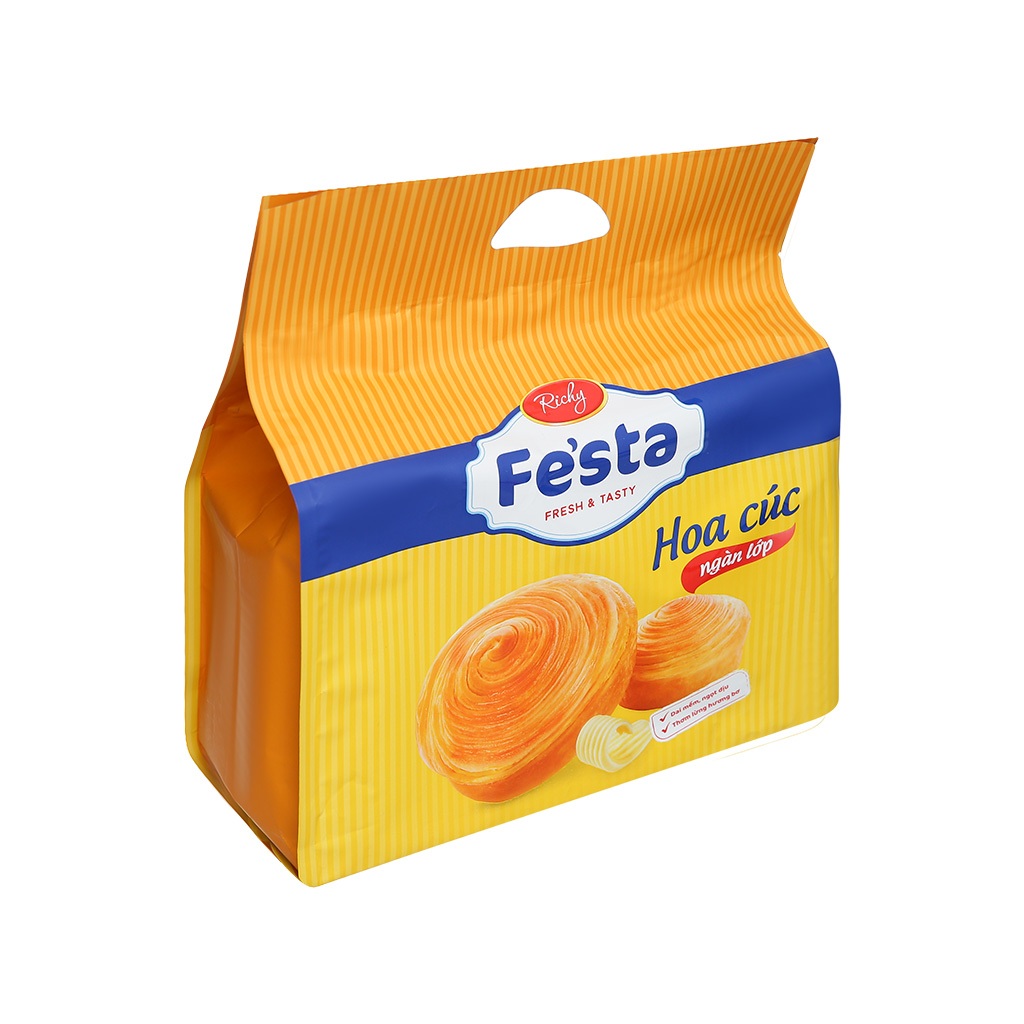 Bánh Mì Hoa Cúc Festa - 1 Túi 120g (gồm 4 bánh), Thơm Bơ, Mềm Mịn, Chuẩn Vị Pháp