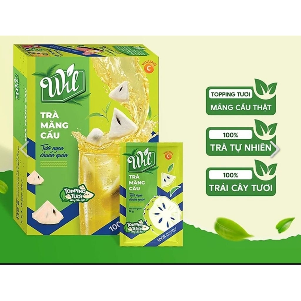 Trà mãng cầu Will hộp 140g (5 gói trà + 5 gói topping)x14g