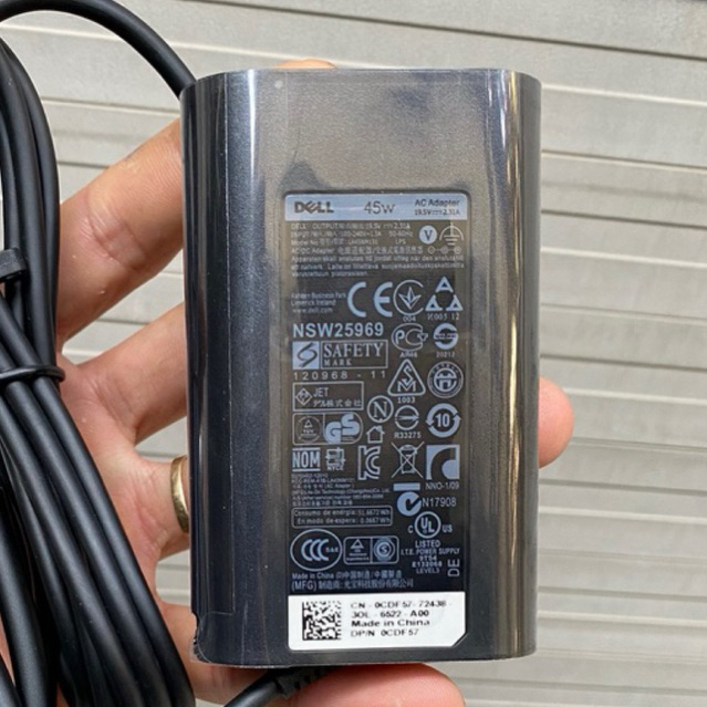 Cục sạc laptop Dell XPS 13 9350 ,9360 9360 45W chân kim nhỏ