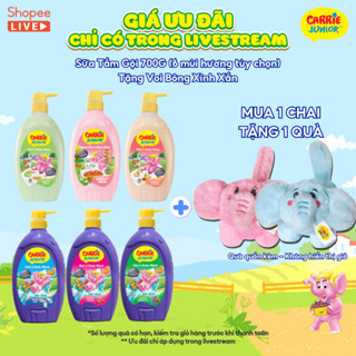 [TẶNG Voi Bông] Chai Sữa Tắm Gội cho bé Carrie Junior thiên nhiên / Yoghurt ( 700g / 280g ) - Live