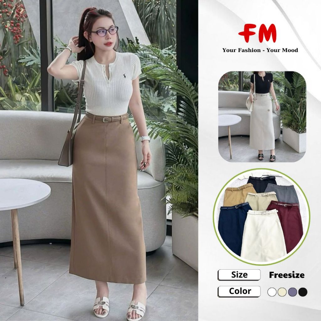 Chân Váy Dài Suông Nữ FMSTYLE Công Sở Thanh Lịch – Form Chuẩn, Tôn Dáng, Có Túi Tiện Lợi 25090381