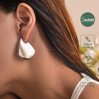  Khuyên tai DIONE EARRINGS SOUHAIT chất liệu titanium mạ vàng 18k bạch kim cao cấp - E5349 