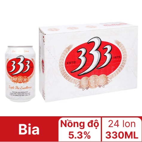 Bia 333 Lon 330ml - Hàng chính hãng