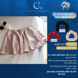 Chân Váy Lụa Dáng Xoè CROCOCLOSET Có Quần Trong Cạp Trễ   Lưng Cao - EIY 