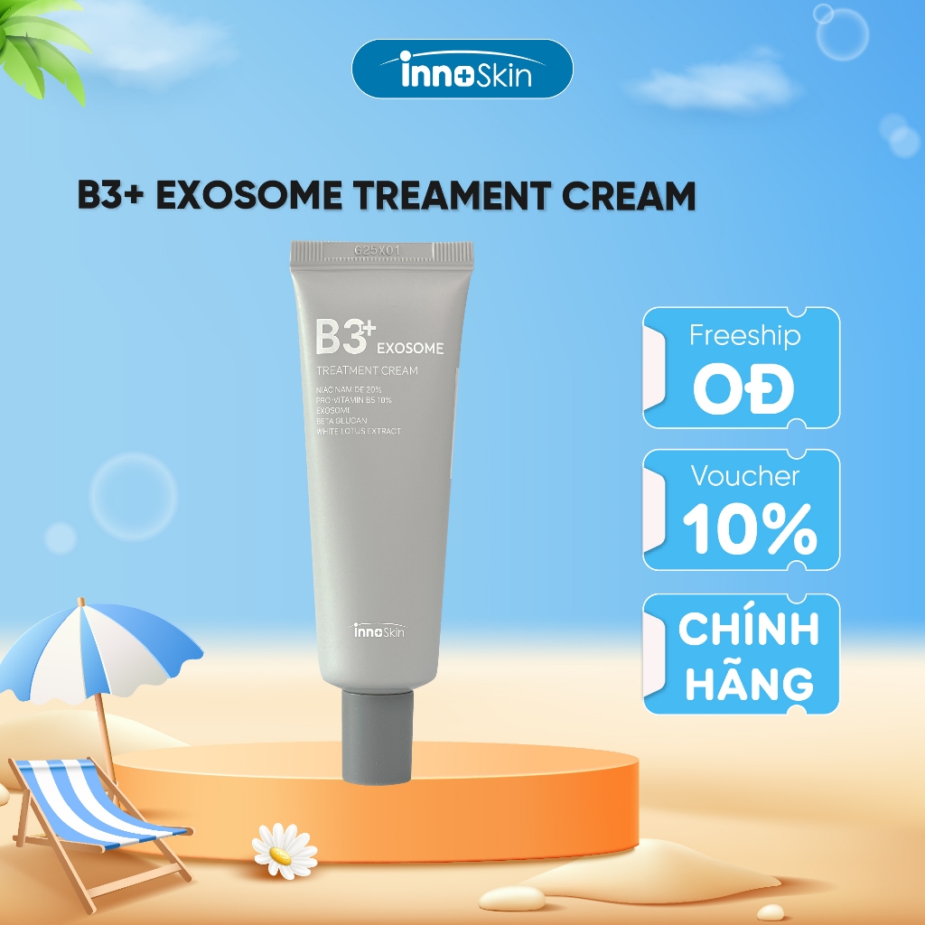Kem Dưỡng B3 Innoskin Exosome Treatment Cream 50ml, Niacinamide 20%, B5 10%, Dưỡng Ẩm, Phục Hồi Sâu Từ Bên Trong