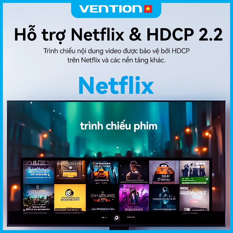 Cáp Chuyển Đổi Type C sang HDMI Vention 4K 60Hz Chuyển Đổi Tương Thích Giữa Điện Thoại Máy Tính TV | BigBuy360 - bigbuy360.vn