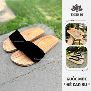  Guốc mộc nữ truyền thống 3 phân mặc áo dài dép gỗ đi chùa đế cao su nhật bản nam Thiên Di 