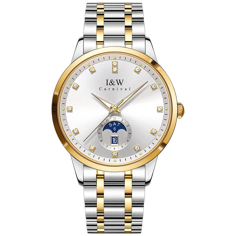Đồng hồ nam chính hãng I&W Carnival IW625 IW625G 625 625G máy cơ Miyota kính sapphire nguyên khối