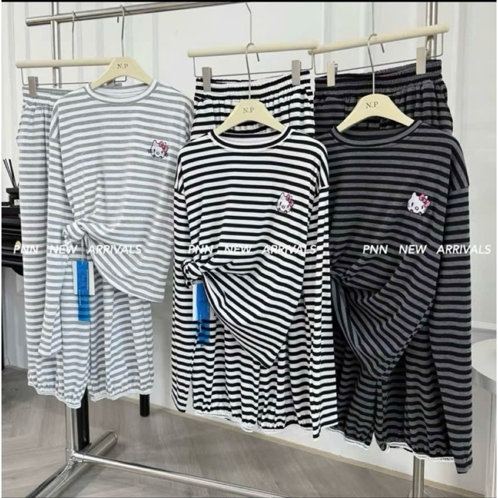 Set Bộ Nữ , Set Bộ Thun Tăm Gân Kẻ Sọc