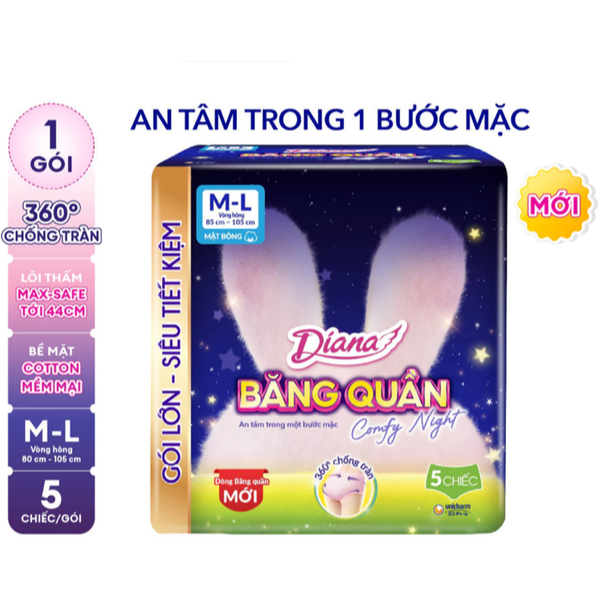 [Quà tặng không bán] Diana M-L 5 miếng comfy night 10538