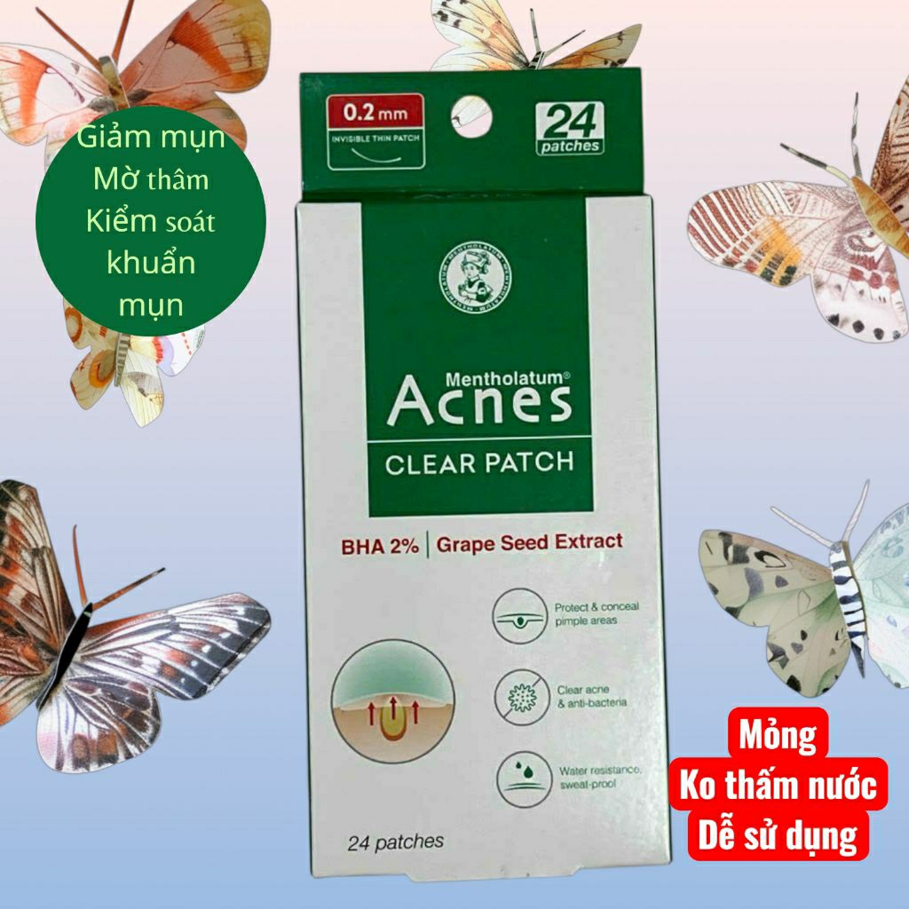 hộp 24 miếng dán mụn mờ thâm acnes kiểm soát mụn hiệu quả