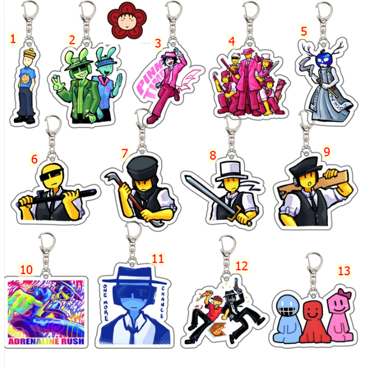 Móc khoá Game Forsaken-Guest 1337 Noob Shedletsky Acrylic Keychains Charm Keyrings Chains Bag Access