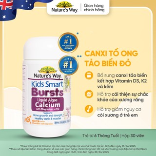  Viên Nhai Nature's Way - Calci Tổ Ong Tảo Biển Đỏ Aquamin F Bổ Sung Vitamin D3K2 Hỗ Trợ Phát Triển Xương 30 Viên 