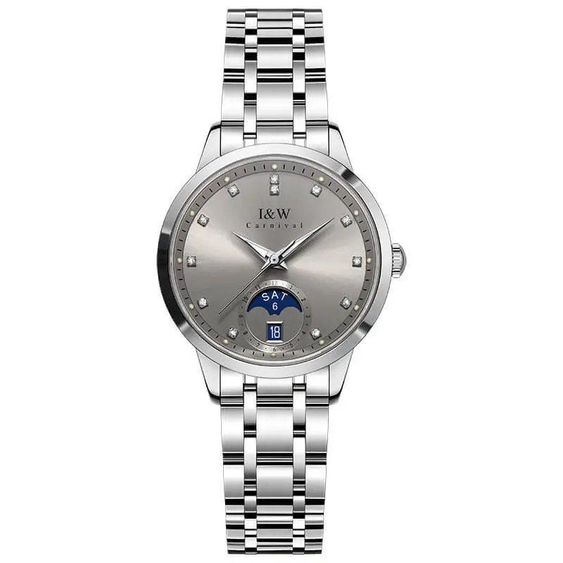 Đồng hồ nữ chính hãng I&W Carnival IW625 IW625L 625 625L máy cơ Miyota kính sapphire nguyên khối
