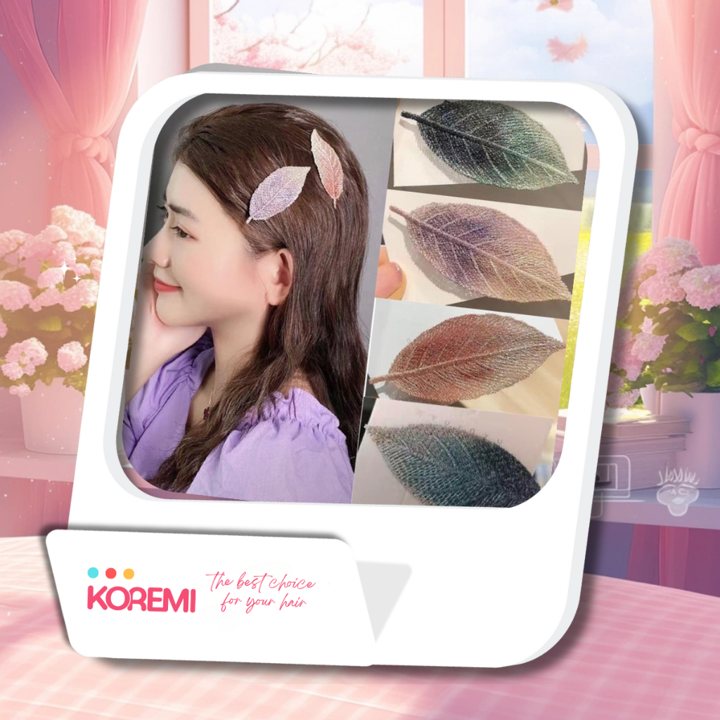 [GIÁ SẬP SÀN] Kẹp tóc chiếc lá 4 màu style Korea