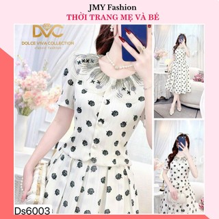  DS6003 Set áo chân váy xoè dài hoa nhí đen sang chảnh  Dolce Viva Colection  DVC ACC   