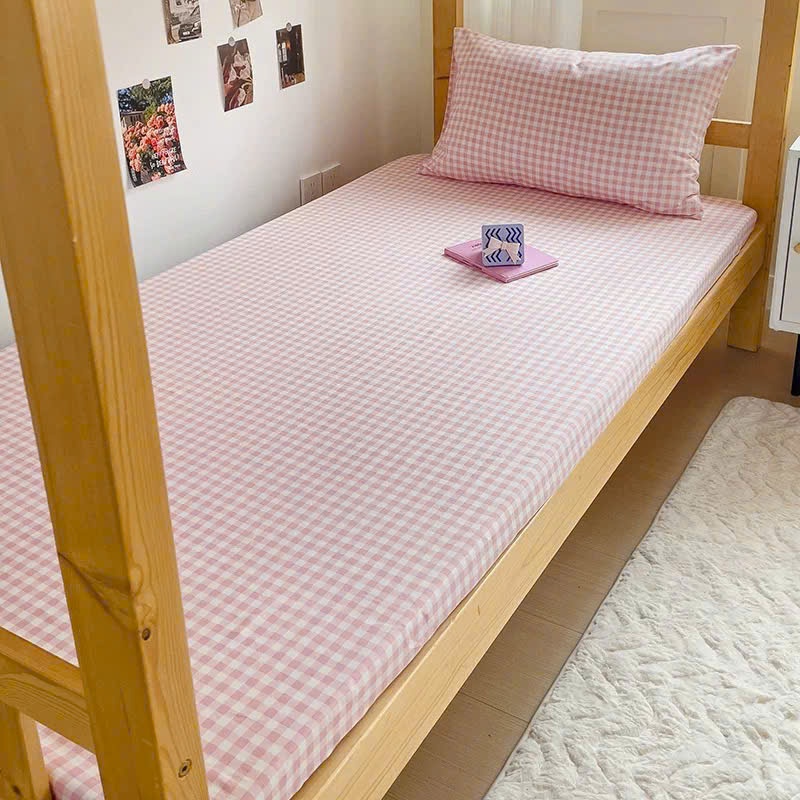 Ga Trải Giường Cotton Đũi Decor Hàn Quốc - Drap Giường đơn (80cm, 1m, 1m2 Bo Chun Chắc Chắn Không Xù