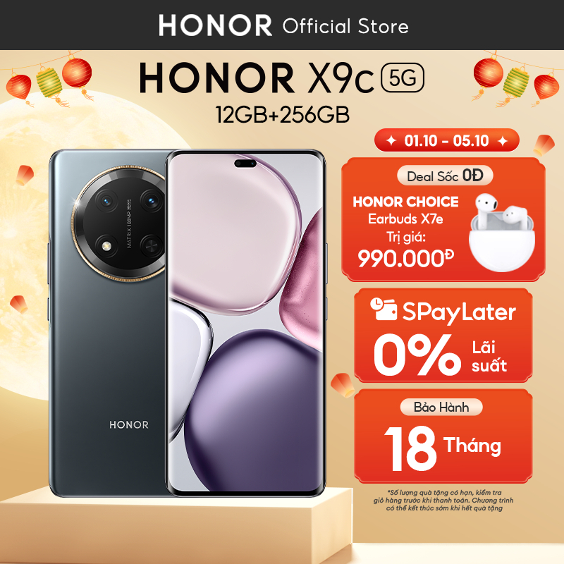 Điện thoại Honor X9c 5G 12GB + 256GB  Màn hình 6.78 Pin 6600mAh, Camera 108MP  Bảo hành 18 Tháng