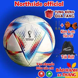 Quả bóng đá wc2022 Size 5 bóng đá đúc WC mẫu mới nhất + Tặng kim bơm túi lưới ,Bảo Hành 12 Tháng 