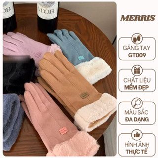   Ảnh thật  GT009 - Găng tay nữ da lộn lót lông ấm áp mùa đông phong cách Hàn Quốc cảm ứng điện thoại 