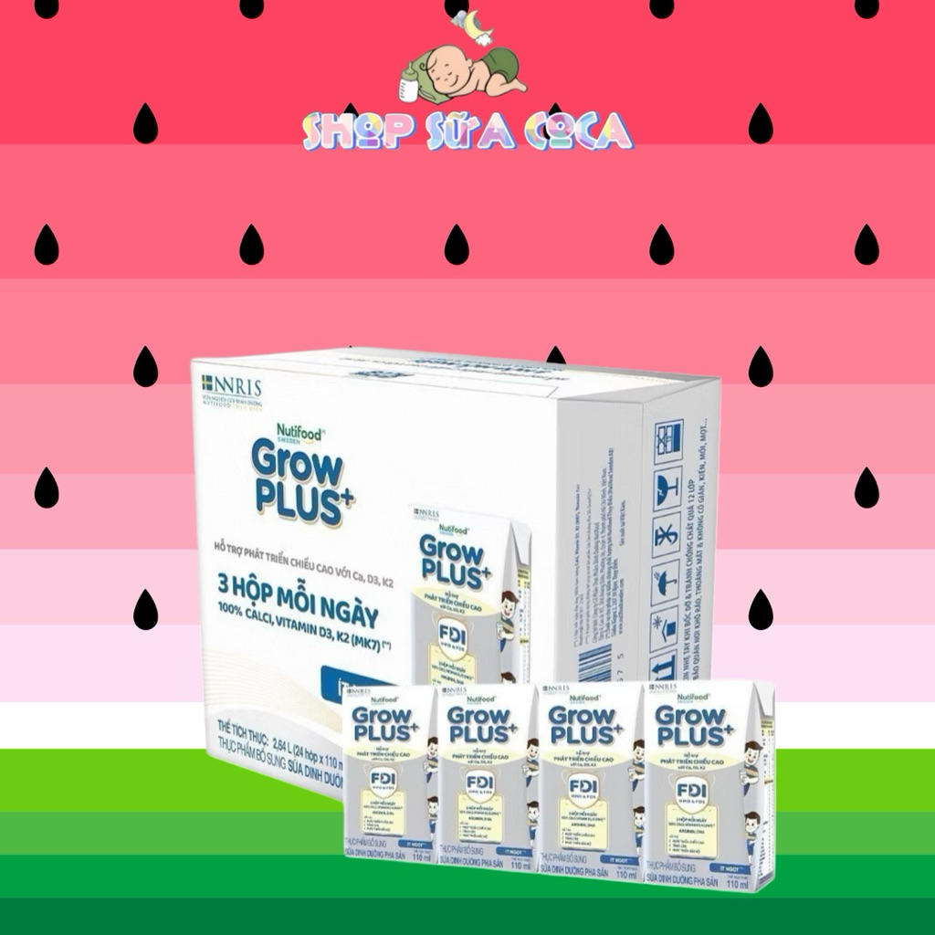 GrowPLUS Bạc 110ml/180ml date mới thùng 24 hộp