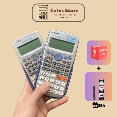 Máy tính Casio Fx-570vn Plus, Fx-570es Plus CU( 2hand ) MÀU XÁM XANH chính hãng Cetus dành cho học s