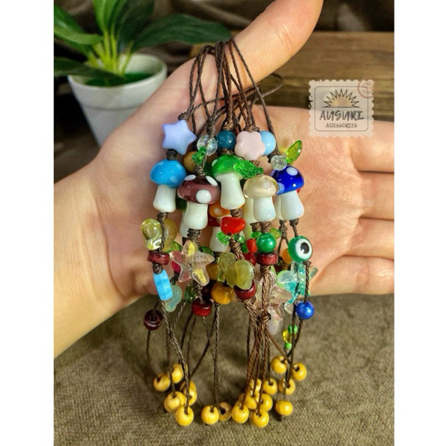 [Auguri] Móc khóa / móc điện thoại nấm cổ tích Fairy Forest– móc khoá nấm thuỷ tinh handmade năng lư