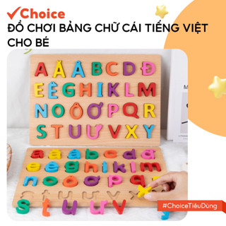 Đồ chơi bảng chữ cái tiếng việt in hoa Choice M261 - PL2 bảng chữ cái gỗ nổi chữ và số cho bé
