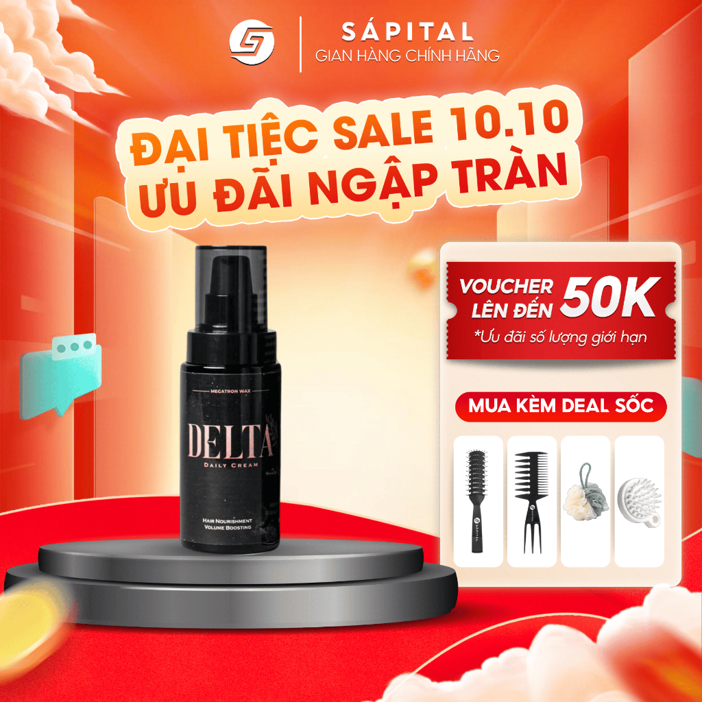 Sáp dưỡng tóc Delta Daily Cream-Hỗ trợ Dưỡng và Giữ nếp tóc nhẹ nhàng - Bảo vệ nhiệt - Tạo form tóc