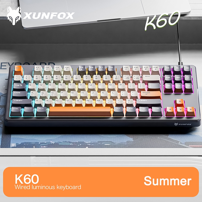 XUNFOX K60 BànPhím Gaming 87 Phím Có Dây / Đèn RGB / 19 Phím Anti-ghosting | BigBuy360 - bigbuy360.vn