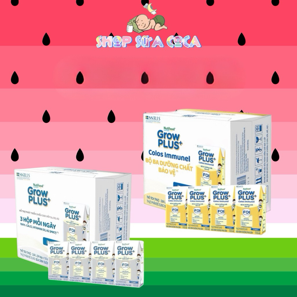 GrowPLUS Immunel + GrowPLUS Bạc 110ml/180ml date mới thùng 24 hộp
