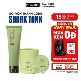 Combo Gel Bôi Trơn 100ml + Bao Cao Su PlayAh Hộp 10 Siêu Mỏng 003, Kéo Dài Thời Gian, Thêm Gai, Ôm Khít