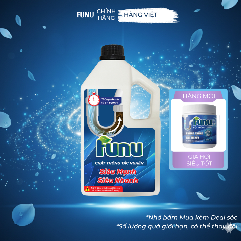 Thông tắc bồn cầu cống nghẹt Funu giải pháp hoàn hảo thông tắc nghẽn ống cống bồn cầu mạnh mẽ