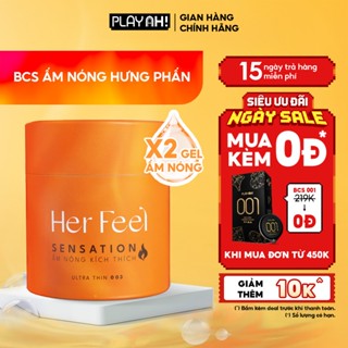 Bao cao su ấm nóng Her Feel Sensation Siêu Mỏng Cao Cấp Hộp 3/10