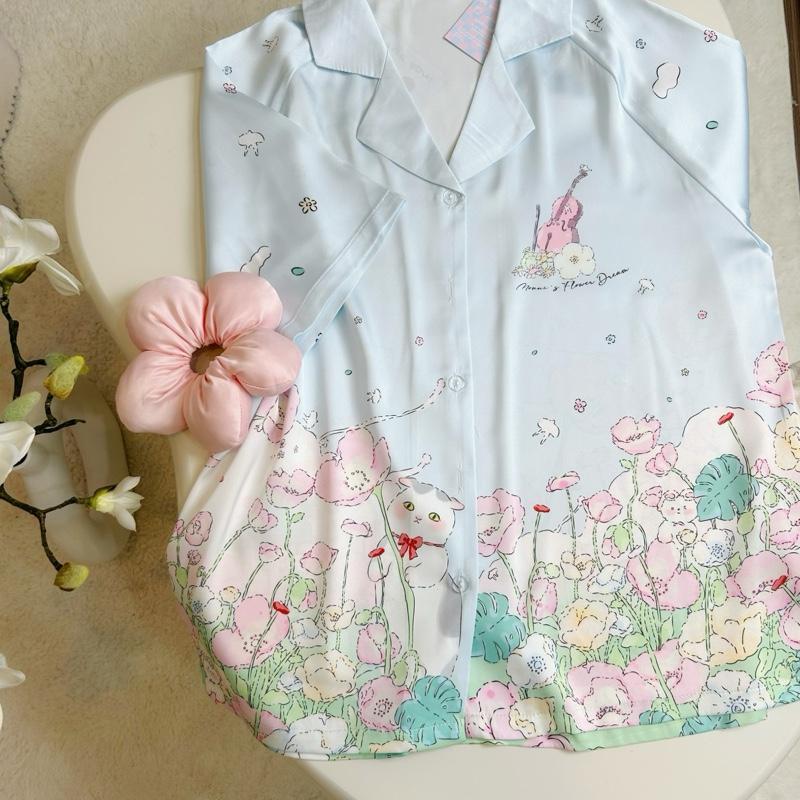 LAMIA Bộ Pijama Chất Lụa Latin TAY NGẮN - QUẦN DÀI S2507 Họa Tiết Xinh Xắn | BigBuy360 - bigbuy360.vn