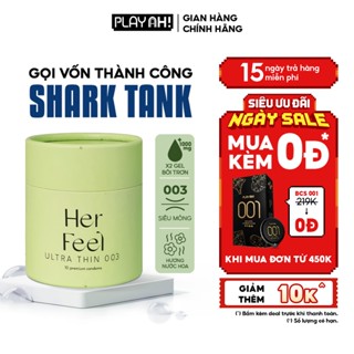 Bao cao su PlayAh Her Feel Ultra Thin 003 Hộp 3/10 Size 52mm Siêu Mỏng Nhiều Gel Cao Cấp