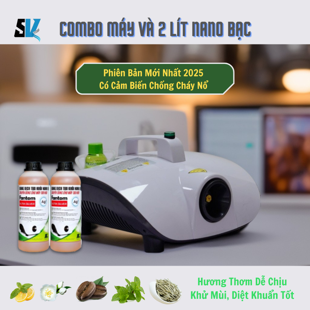 Máy Xông Khói Khử Mùi Ô Tô Và 1-2 Lít Nano Bạc Khử Mùi Diệt Khuẩn Chuyên Dụng Khử Mùi Ô TÔ Và Phòng