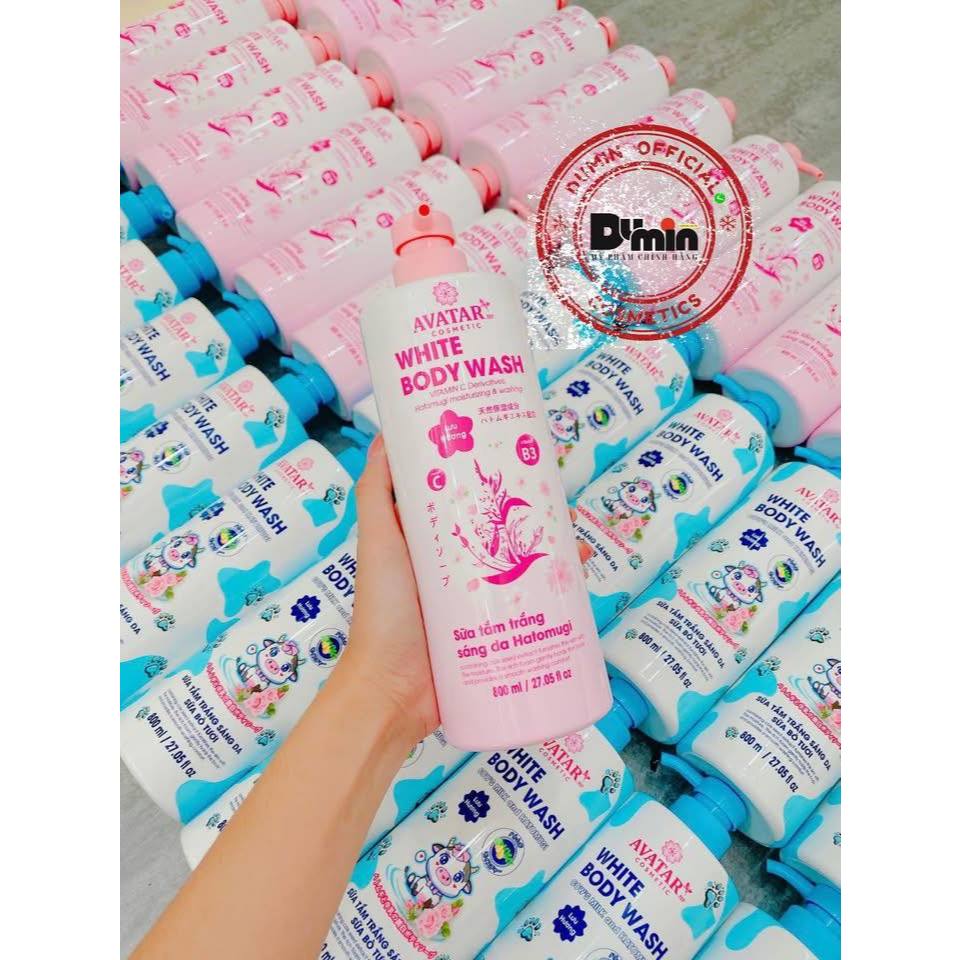 Sữa Tắm Trắng Sáng Da Hatomugi Avatar White Body 800mL