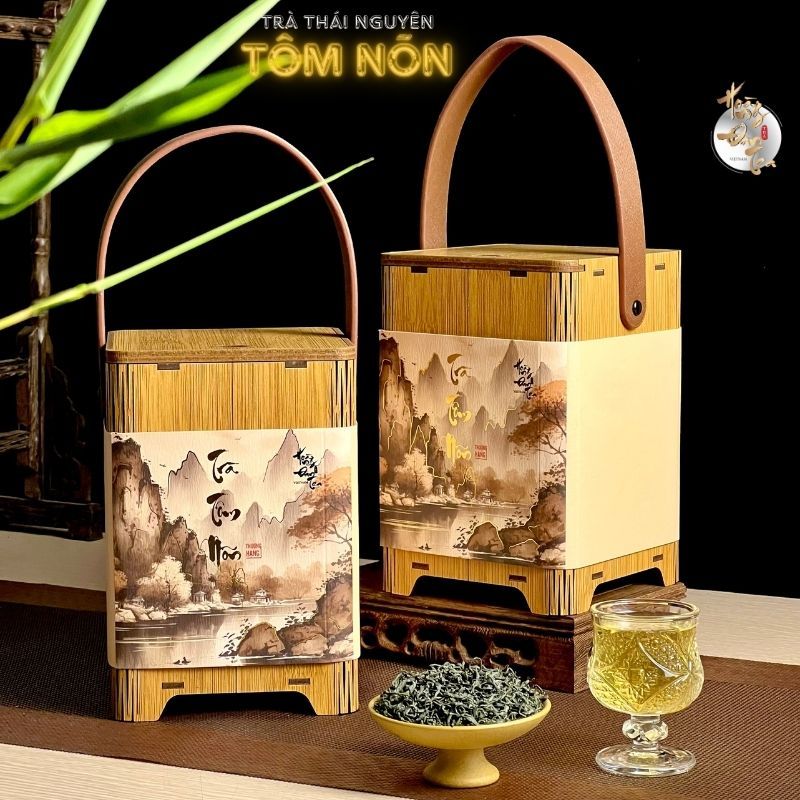 Trà Thái Nguyên Thượng Hạng Tôm Nõn Tân Cương Hộp Chè Quà Trung Thu Uống Đạo Biếu Tặng Cao Cấp