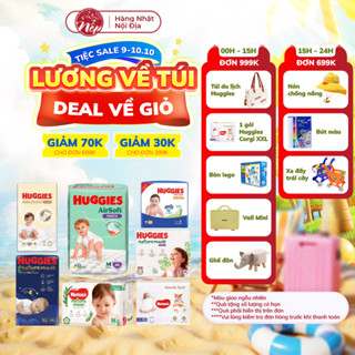 [DK] [TỔNG] Bỉm Tã dán quần HUGGIES NATURE MADE size M58/L44/XL 38/XXL26/S82/NB60 - nepshop1