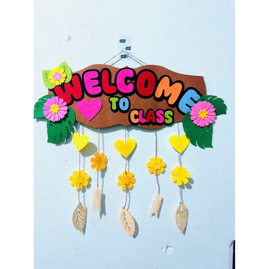 Bảng biểu welcome to class chất liệu nỉ