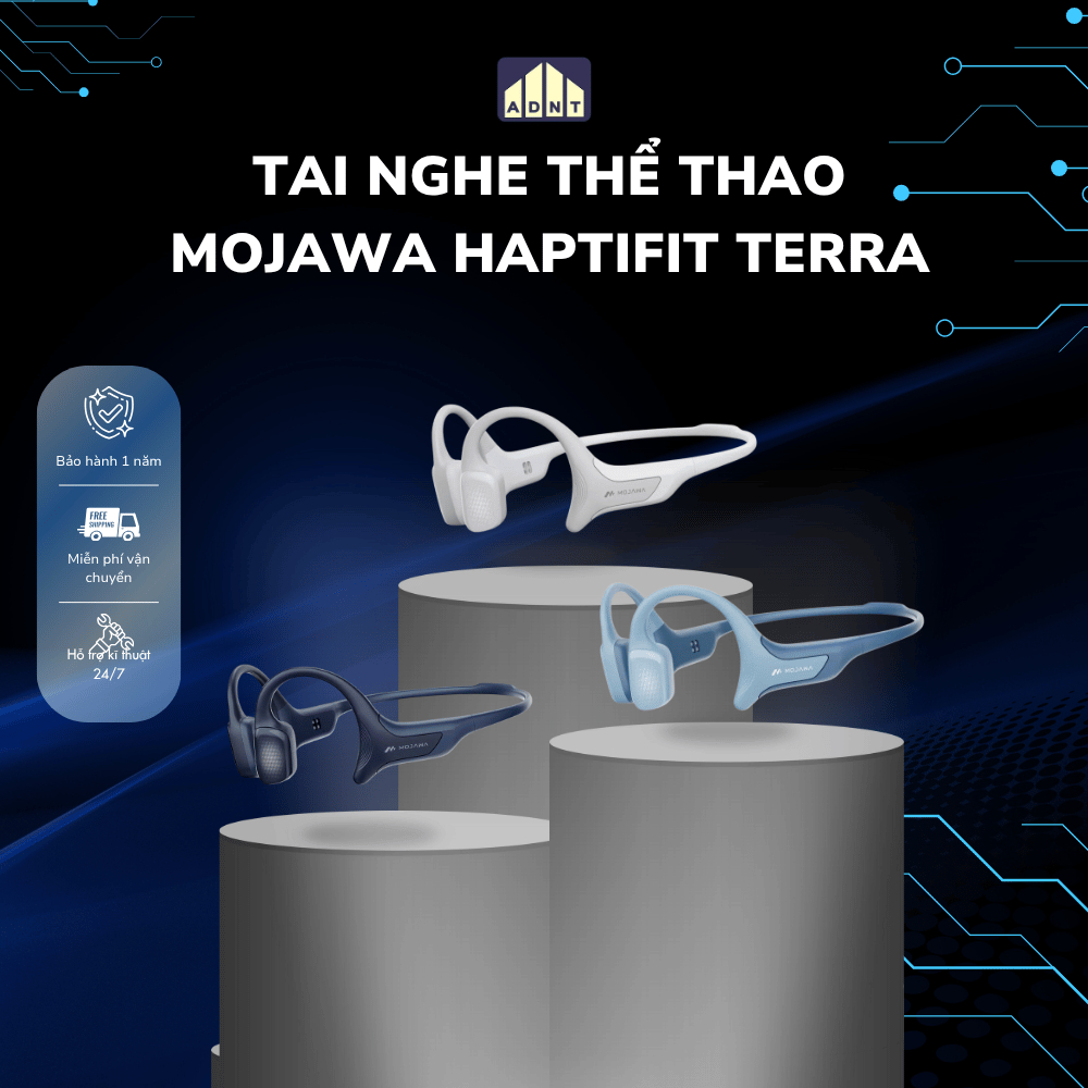 Tai Nghe Truyền Âm Qua Xương MOJAWA HAPTIFIT TERRA – Bluetooth 5.3, Tích Hợp Đo Nhịp Tim, Chống Nước