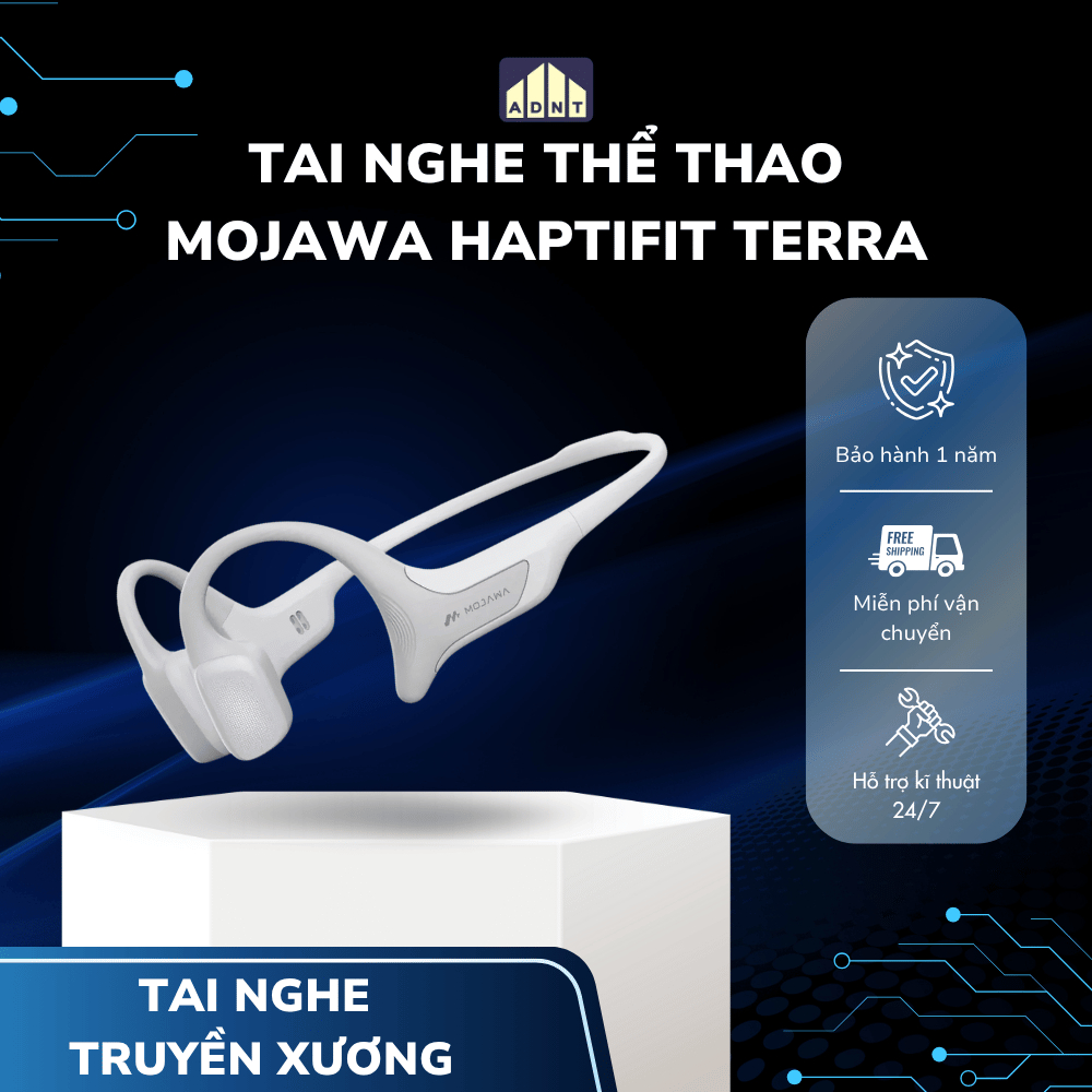 Tai nghe MOJAWA HAPTIFIT TERRA Màu Xám Bạc – Công nghệ truyền âm qua xương, Bluetooth 5.3, chuẩn chố