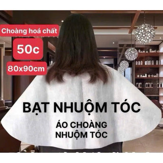 Bạt Choàng Làm Hóa Chất 1 Lần , Áo Choàng Nhuộm Tóc Tiện Lợi ( 1 Bịch 50 Cái Khổ To )
